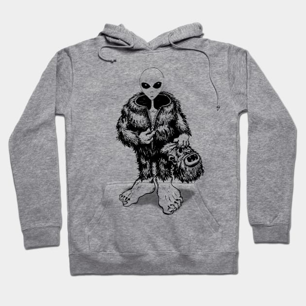 Bigfoot Alien Hoodie by JameMalbie